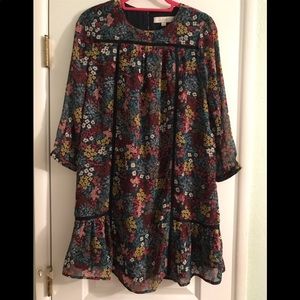 Loft chiffon flounce dress